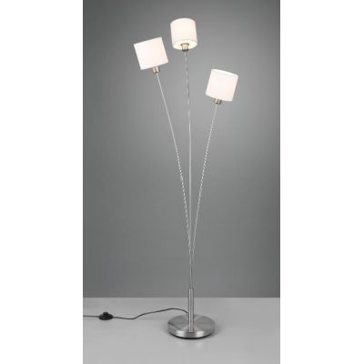 TOMMY PIANTANA 3 LUCI IN METALLO NERO O ACCIAIO SATINATO CON 3 PARALUMI IN TESSUTO MODERNA RL - Cristalensi Shop Online