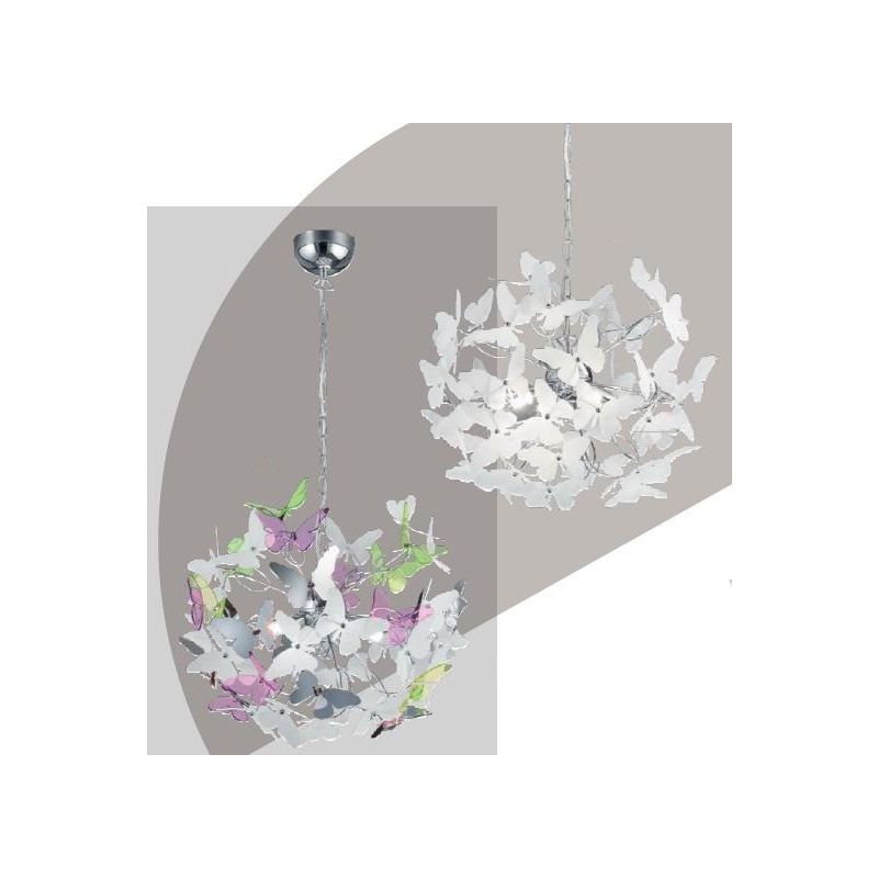 BUTTERFLY SOSPENSIONE PER BAMBINI CON FARFALLE IN ACRILICO BIANCO O MULTICOLOR DIAMETRO 50 CM RL - Cristalensi Shop Online