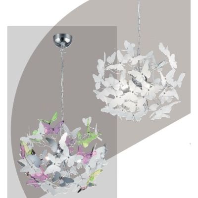 BUTTERFLY SOSPENSIONE PER BAMBINI CON FARFALLE IN ACRILICO BIANCO O MULTICOLOR DIAMETRO 50 CM RL - Cristalensi Shop Online