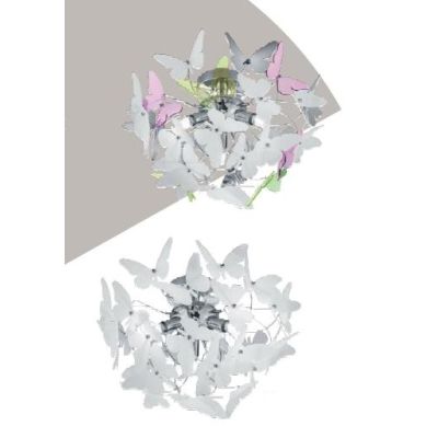 BUTTERFLY PLAFONIERA PER BAMBINI CON FARFALLE IN ACRILICO BIANCO O MULTICOLOR DIAMETRO 45 CM RL - Cristalensi Shop Online