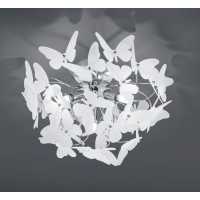 BUTTERFLY PLAFONIERA PER BAMBINI CON FARFALLE IN ACRILICO BIANCO O MULTICOLOR DIAMETRO 45 CM RL - Cristalensi Shop Online