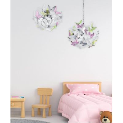 BUTTERFLY PLAFONIERA PER BAMBINI CON FARFALLE IN ACRILICO BIANCO O MULTICOLOR DIAMETRO 45 CM RL - Cristalensi Shop Online