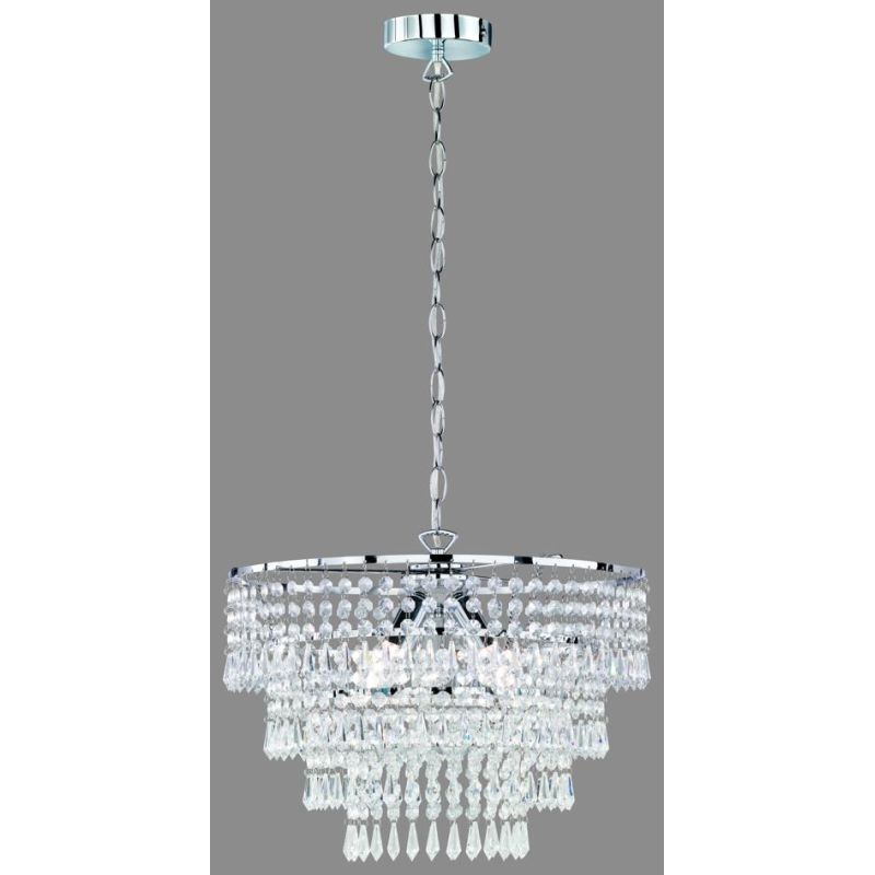 ORIENT SOSPENSIONE MODERNA IN METALLO CROMO CON PENDAGLI IN ACRILICO TRASPARENTE DIAMETRO CM 42 RL - Cristalensi Shop Online