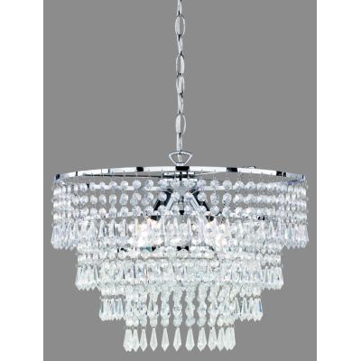 ORIENT SOSPENSIONE MODERNA IN METALLO CROMO CON PENDAGLI IN ACRILICO TRASPARENTE DIAMETRO CM 42 RL - Cristalensi Shop Online