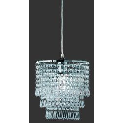 ORIENT SOSPENSIONE MODERNA IN METALLO CROMO CON PENDAGLI IN ACRILICO TRASPARENTE DIAMETRO CM 25 RL - Cristalensi Shop Online