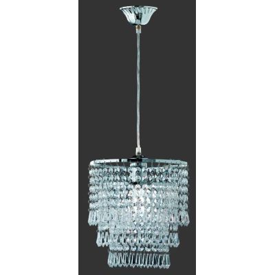 ORIENT SOSPENSIONE MODERNA IN METALLO CROMO CON PENDAGLI IN ACRILICO TRASPARENTE DIAMETRO CM 25 RL - Cristalensi Shop Online