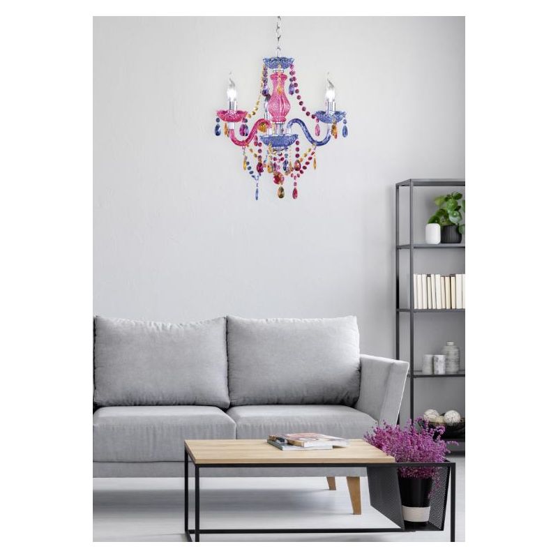 LUSTER LAMPADARIO A SOSPENSIONE 3 LUCI IN METALLO E ACRILICO 3 COLORI D46 STILE CLASSICO RL - Cristalensi Shop Online