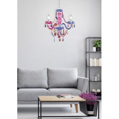 LUSTER LAMPADARIO A SOSPENSIONE 3 LUCI IN METALLO E ACRILICO 3 COLORI D46 STILE CLASSICO RL - Cristalensi Shop Online