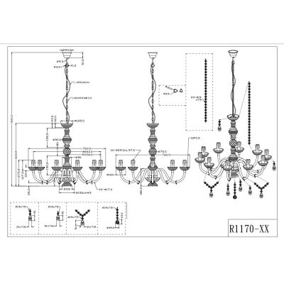 LUSTER LAMPADARIO A SOSPENSIONE 10 LUCI IN METALLO CROMO E ACRILICO TRASPARENTE D76 CM STILE CLASSICO RL - Cristalensi Shop Onli