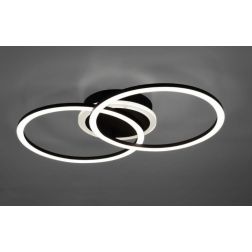 VENIDA PLAFONIERA 2 CERCHI FINITURA NERA O TITANIO LED 25W LUCE 3000K DIMMERABILE RL - Cristalensi Shop Online