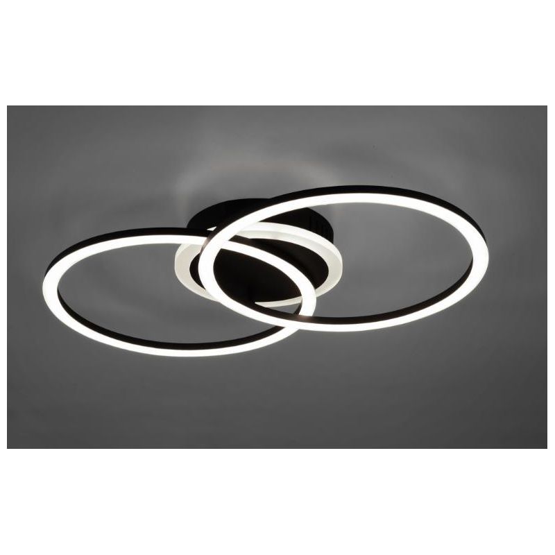 VENIDA PLAFONIERA 2 CERCHI FINITURA NERA O TITANIO LED 25W LUCE 3000K DIMMERABILE RL - Cristalensi Shop Online