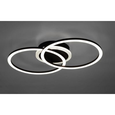 VENIDA PLAFONIERA 2 CERCHI FINITURA NERA O TITANIO LED 25W LUCE 3000K DIMMERABILE RL - Cristalensi Shop Online