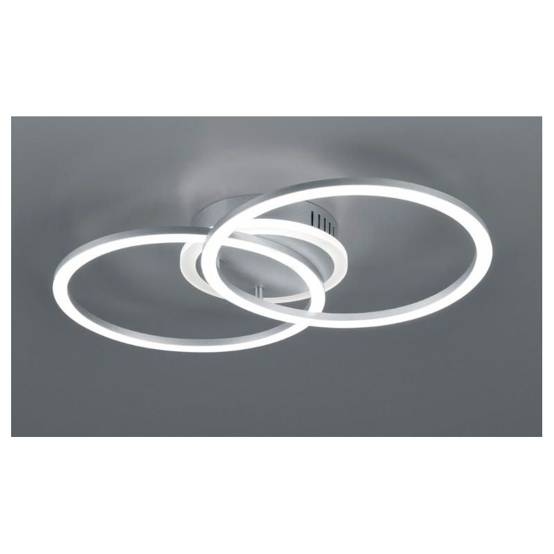 VENIDA PLAFONIERA 2 CERCHI FINITURA NERA O TITANIO LED 25W LUCE 3000K DIMMERABILE RL - Cristalensi Shop Online