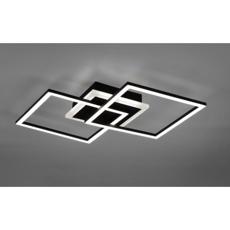 VENIDA PLAFONIERA 2 QUADRATI FINITURA NERA O TITANIO LED 25W LUCE 3000K DIMMERABILE RL - Cristalensi Shop Online