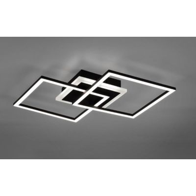 VENIDA PLAFONIERA 2 QUADRATI FINITURA NERA O TITANIO LED 25W LUCE 3000K DIMMERABILE RL - Cristalensi Shop Online