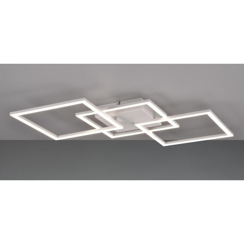 TRAIL PLAFONIERA LED 31W LUCE 3000K O 4000K FINITURA NERA, CAFFE, TITANIO O BIANCA CON 3 QUADRI ORIENTABILI MODERNA RL - Cristal