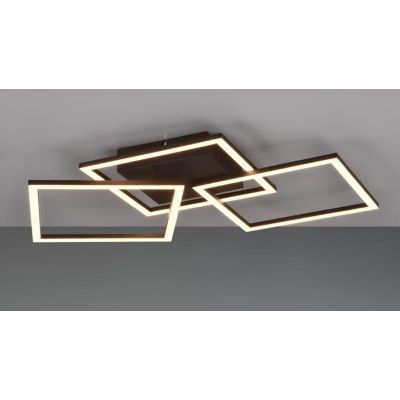 TRAIL PLAFONIERA LED 31W LUCE 3000K O 4000K FINITURA NERA, CAFFE, TITANIO O BIANCA CON 3 QUADRI ORIENTABILI MODERNA RL - Cristal