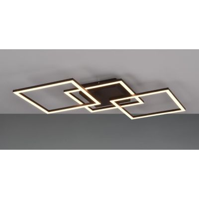 TRAIL PLAFONIERA LED 31W LUCE 3000K O 4000K FINITURA NERA, CAFFE, TITANIO O BIANCA CON 3 QUADRI ORIENTABILI MODERNA RL - Cristal
