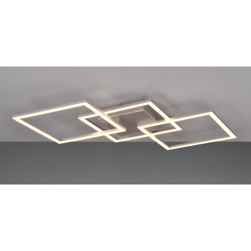 TRAIL PLAFONIERA LED 31W LUCE 3000K O 4000K FINITURA NERA, CAFFE, TITANIO O BIANCA CON 3 QUADRI ORIENTABILI MODERNA RL - Cristal