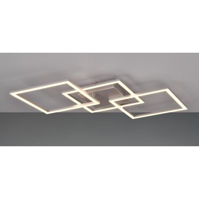 TRAIL PLAFONIERA LED 31W LUCE 3000K O 4000K FINITURA NERA, CAFFE, TITANIO O BIANCA CON 3 QUADRI ORIENTABILI MODERNA RL - Cristal