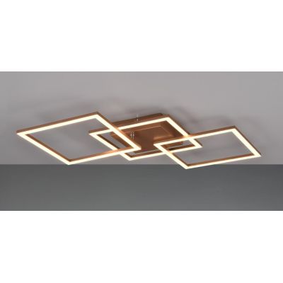 TRAIL PLAFONIERA LED 31W LUCE 3000K O 4000K FINITURA NERA, CAFFE, TITANIO O BIANCA CON 3 QUADRI ORIENTABILI MODERNA RL - Cristal