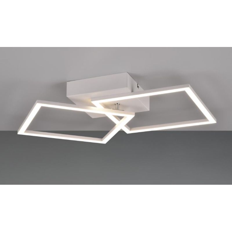 TRAIL PLAFONIERA LED 20W LUCE 3000K O 4000K FINITURA NERA, CAFFE, TITANIO O BIANCA CON 2 QUADRI ORIENTABILI MODERNA RL - Cristal