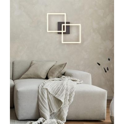 TRAIL PLAFONIERA LED 20W LUCE 3000K O 4000K FINITURA NERA, CAFFE, TITANIO O BIANCA CON 2 QUADRI ORIENTABILI MODERNA RL - Cristal