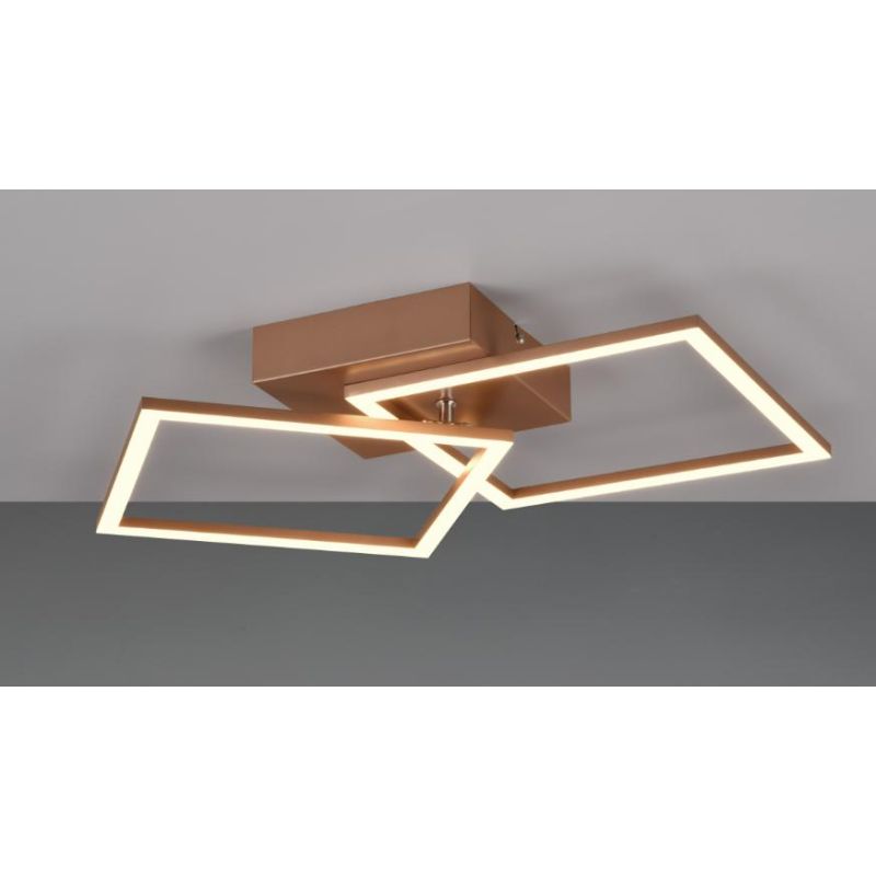 TRAIL PLAFONIERA LED 20W LUCE 3000K O 4000K FINITURA NERA, CAFFE, TITANIO O BIANCA CON 2 QUADRI ORIENTABILI MODERNA RL - Cristal