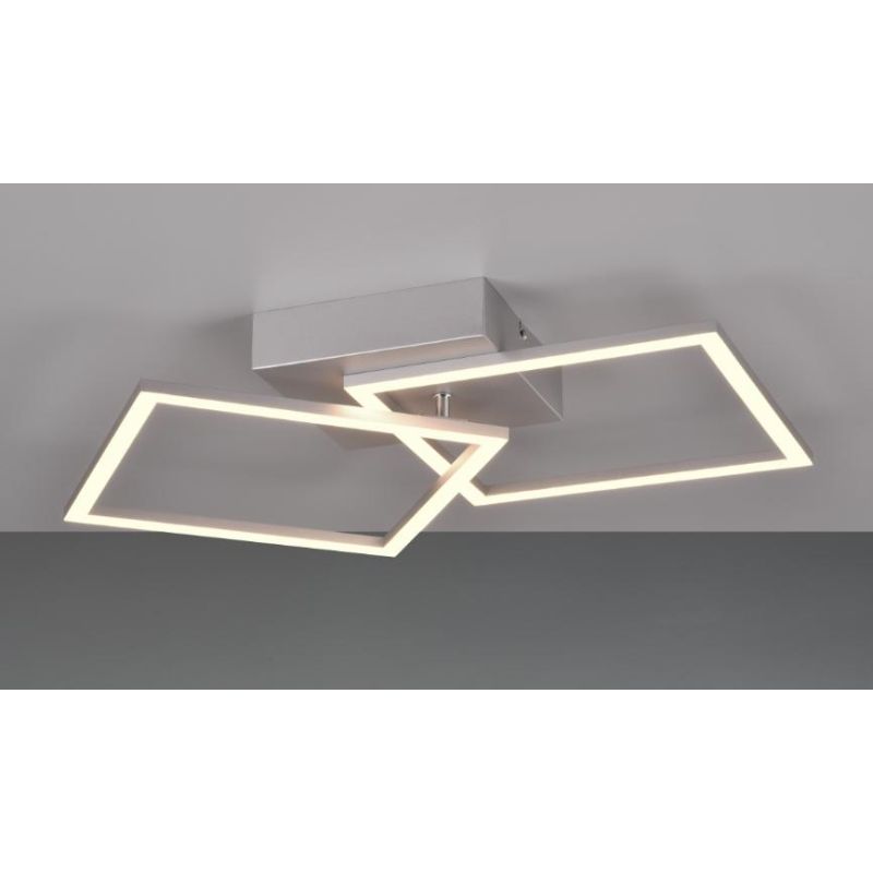 TRAIL PLAFONIERA LED 20W LUCE 3000K O 4000K FINITURA NERA, CAFFE, TITANIO O BIANCA CON 2 QUADRI ORIENTABILI MODERNA RL - Cristal
