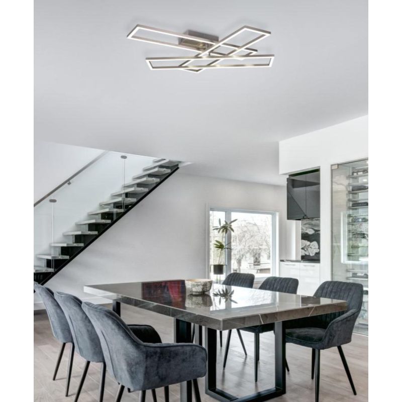CORSO PLAFONIERA LED 36W LUCE DIMMERABILE IN METALLO 3 COLORI CON RETTANGOLI ORIENTABILI RL - Cristalensi Shop Online