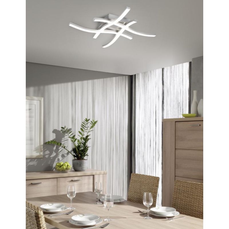 ROUTE PLAFONIERA MODERNA LED 20W LUCE 3000K o 4000K CON 4 BACCHETTE METALLO 5 COLORI RL - Cristalensi Shop Online