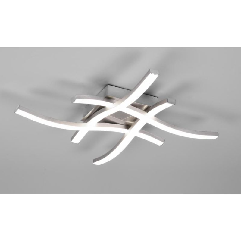 ROUTE PLAFONIERA MODERNA LED 20W LUCE 3000K o 4000K CON 4 BACCHETTE METALLO 5 COLORI RL - Cristalensi Shop Online