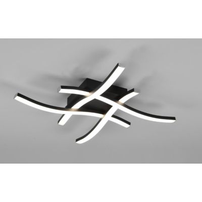 ROUTE PLAFONIERA MODERNA LED 20W LUCE 3000K o 4000K CON 4 BACCHETTE METALLO 5 COLORI RL - Cristalensi Shop Online