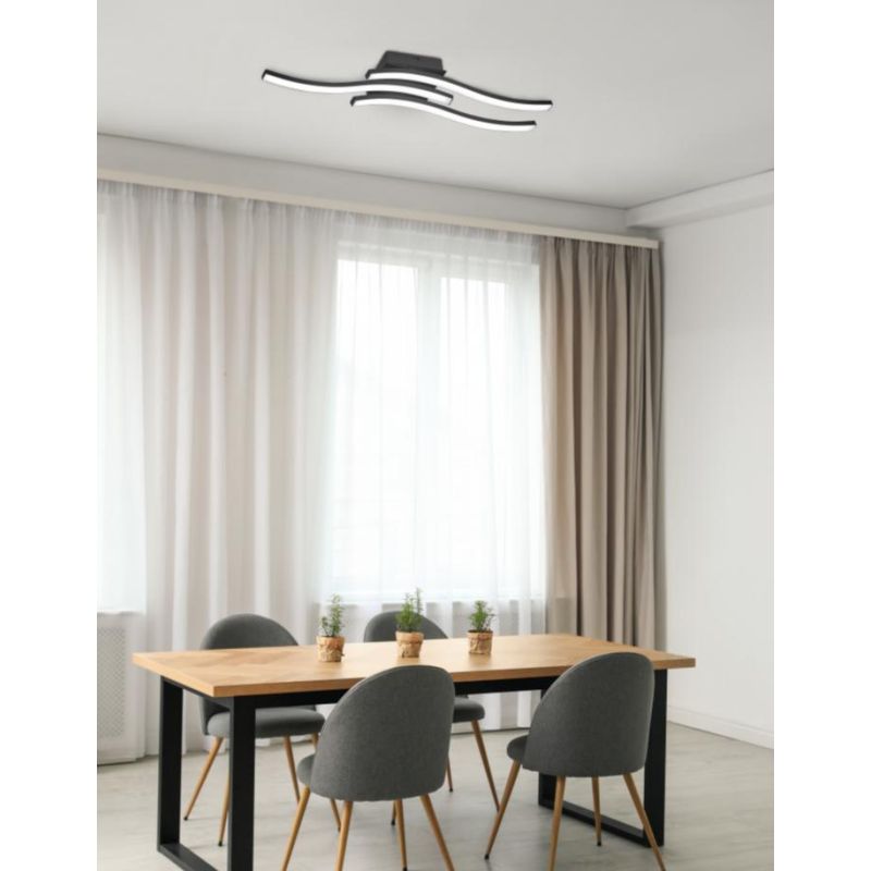 ROUTE PLAFONIERA MODERNA LED 15W LUCE 3000K o 4000K CON 3 BACCHETTE METALLO 5 COLORI RL - Cristalensi Shop Online