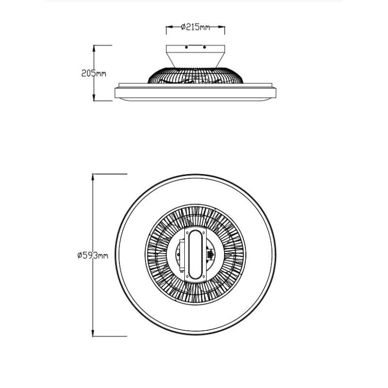 HALMSTAD PLAFONIERA CON VENTILATORE INTEGRATO LUCE LED 40W DIMMERABILE CON TELECOMANDO E TIMER RL - Cristalensi Shop Online