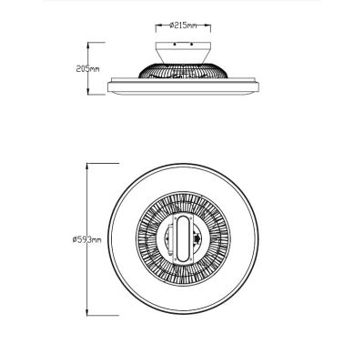 HALMSTAD PLAFONIERA CON VENTILATORE INTEGRATO LUCE LED 40W DIMMERABILE CON TELECOMANDO E TIMER RL - Cristalensi Shop Online