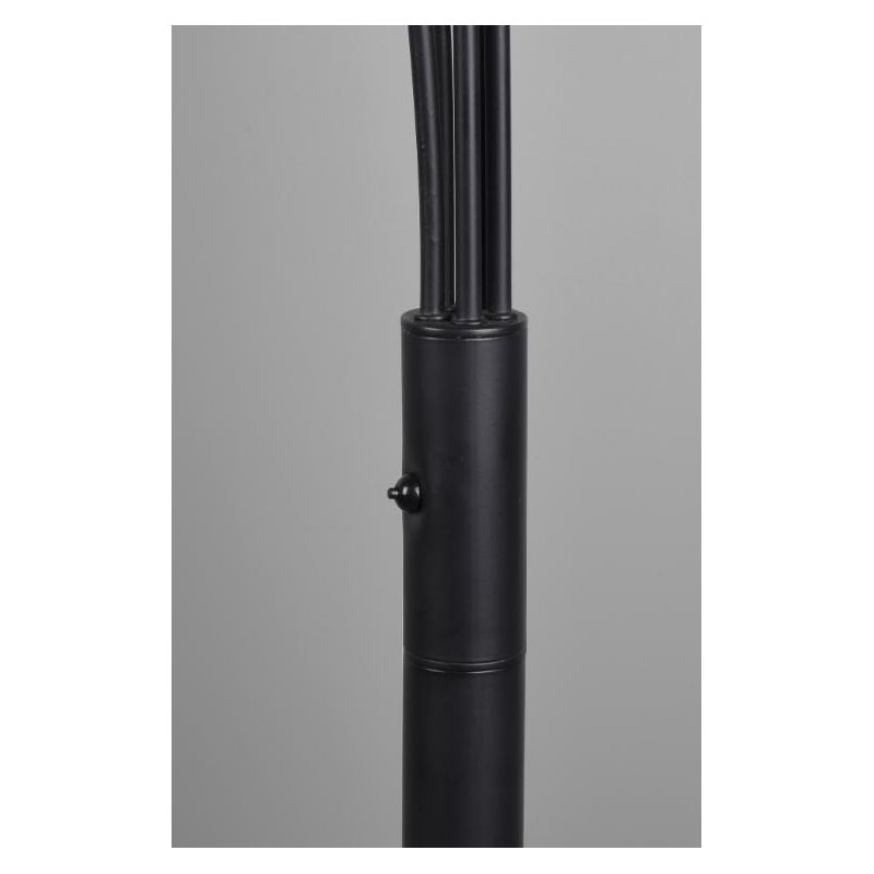 REED PIANTANA MODERNA AD ARCO CON LED 20W LUCE 3000K CON 5 BRACCI IN METALLO NERO O NICHEL ALTEZZA CM 195 RL - Cristalensi Shop 