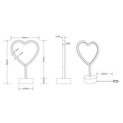 HEART MODERNA LAMPADA DA TAVOLO DECORATIVA LED 1.5W PER CAMERETTE E SALOTTI IN PLASTICA BIANCA RL - Cristalensi Shop Online