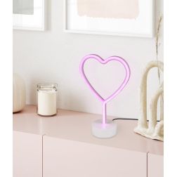 HEART MODERNA LAMPADA DA TAVOLO DECORATIVA LED 1.5W PER CAMERETTE E SALOTTI IN PLASTICA BIANCA RL - Cristalensi Shop Online 2