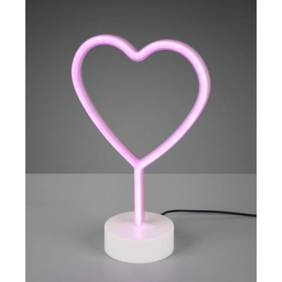 HEART MODERNA LAMPADA DA TAVOLO DECORATIVA LED 1.5W PER CAMERETTE E SALOTTI IN PLASTICA BIANCA RL - Cristalensi Shop Online
