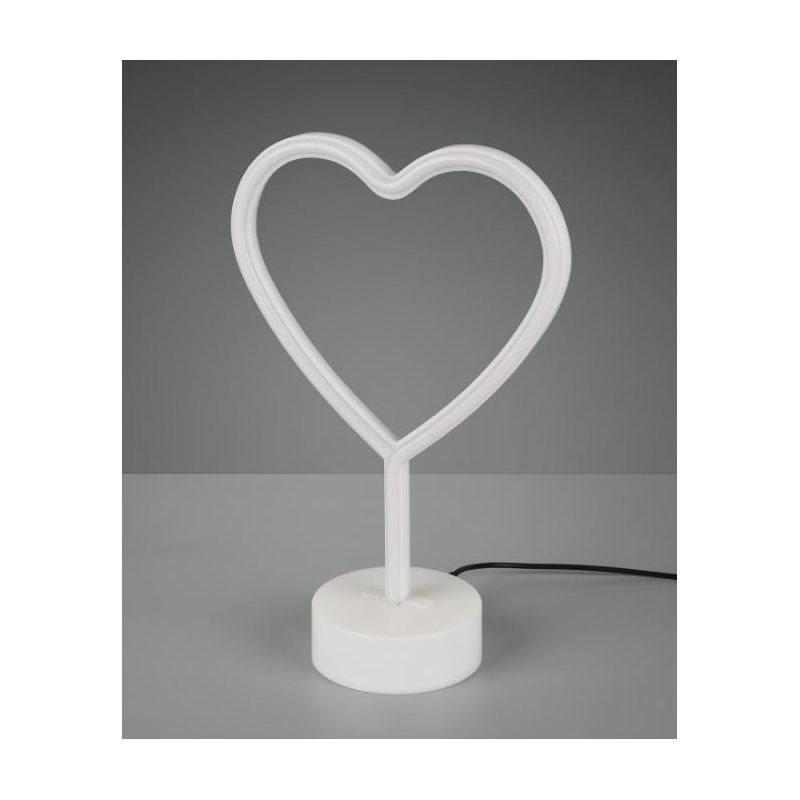 HEART MODERNA LAMPADA DA TAVOLO DECORATIVA LED 1.5W PER CAMERETTE E SALOTTI IN PLASTICA BIANCA RL - Cristalensi Shop Online
