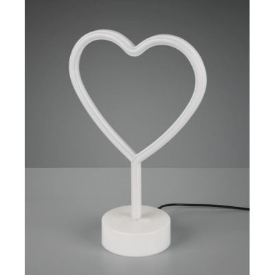 HEART MODERNA LAMPADA DA TAVOLO DECORATIVA LED 1.5W PER CAMERETTE E SALOTTI IN PLASTICA BIANCA RL - Cristalensi Shop Online