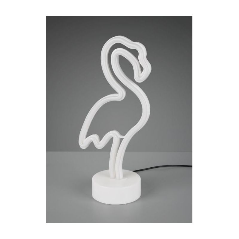 FLAMINGO MODERNA LAMPADA DA TAVOLO DECORATIVA LED 1.5W PER CAMERETTE E SALOTTI IN PLASTICA BIANCA RL - Cristalensi Shop Online