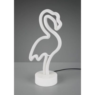 FLAMINGO MODERNA LAMPADA DA TAVOLO DECORATIVA LED 1.5W PER CAMERETTE E SALOTTI IN PLASTICA BIANCA RL - Cristalensi Shop Online