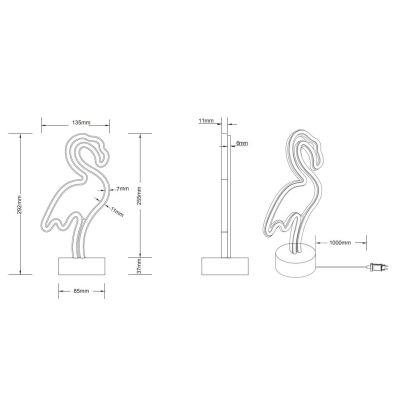 FLAMINGO MODERNA LAMPADA DA TAVOLO DECORATIVA LED 1.5W PER CAMERETTE E SALOTTI IN PLASTICA BIANCA RL - Cristalensi Shop Online