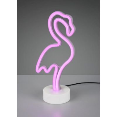 FLAMINGO MODERNA LAMPADA DA TAVOLO DECORATIVA LED 1.5W PER CAMERETTE E SALOTTI IN PLASTICA BIANCA RL - Cristalensi Shop Online