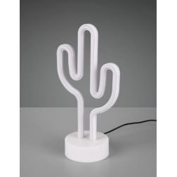 CACTUS MODERNA LAMPADA DA TAVOLO DECORATIVA LED 1.5W PER CAMERETTE E SALOTTI IN PLASTICA BIANCA RL - Cristalensi Shop Online 2