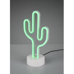 CACTUS MODERNA LAMPADA DA TAVOLO DECORATIVA LED 1.5W PER CAMERETTE E SALOTTI IN PLASTICA BIANCA RL - Cristalensi Shop Online