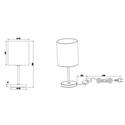 JERRY LAMPADA DA TAVOLO MODERNA IN METALLO E TESSUTO 3 COLORI LAMPADINA 1XE14 RL - Cristalensi Shop Online