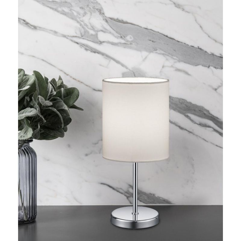 JERRY LAMPADA DA TAVOLO MODERNA IN METALLO E TESSUTO 3 COLORI LAMPADINA 1XE14 RL - Cristalensi Shop Online